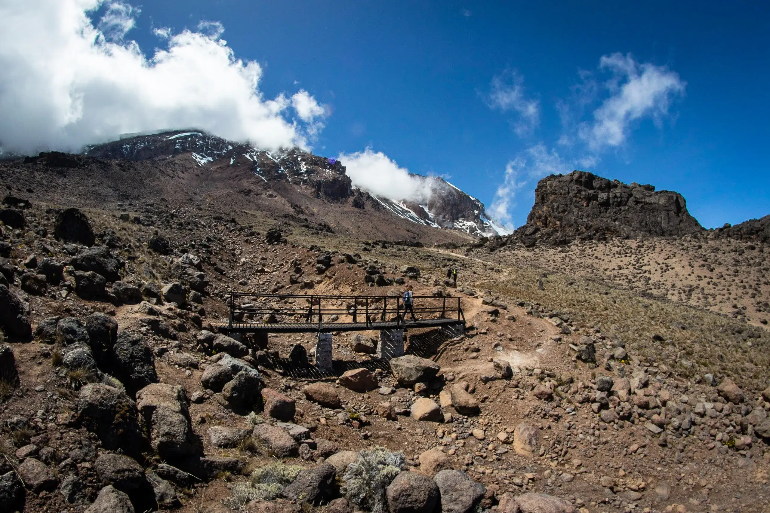 small bridge while trekking Kilimanjaro through Rhongai route