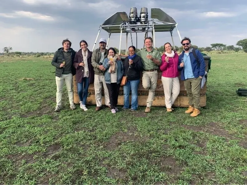 Image of our happy travellers with Air Ballon