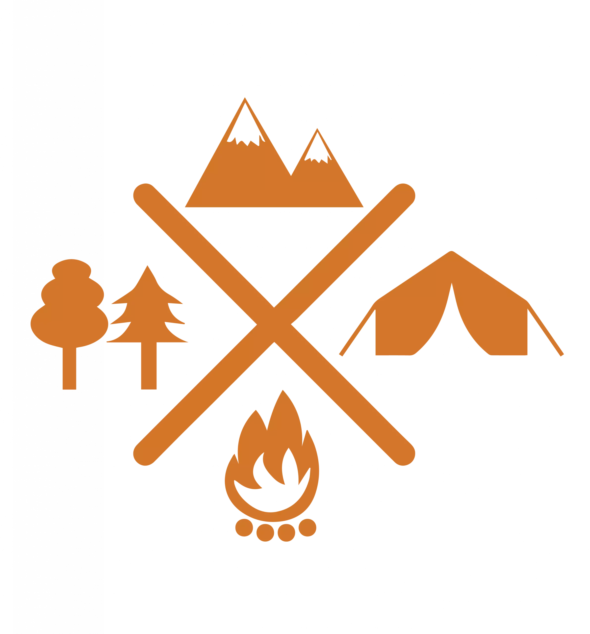 Mobile Camping (Mountains - Trees - Camp - Campfire)