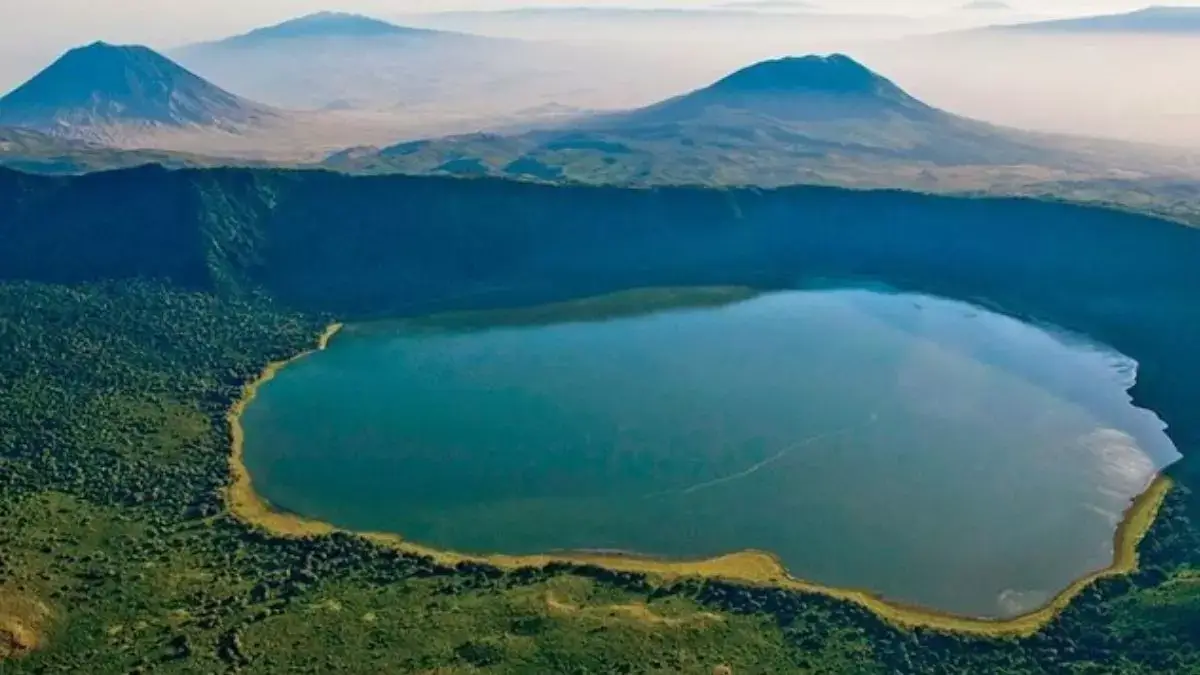 A beautiful View of Lake Magadi from Ngorongoro crater